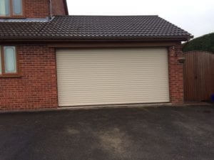 cream electric roller garage door
