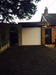 cream electric roller garage door