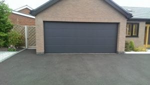 grey sectional double garage door