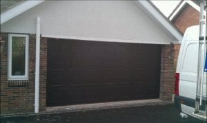 brown sectional double garage door