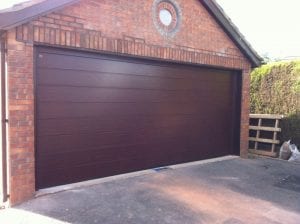 brown sectional double garage door