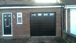 black sectional garage door
