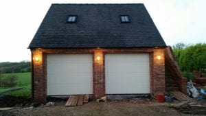 white sectional garage doors