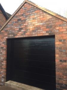 black sectional garage door