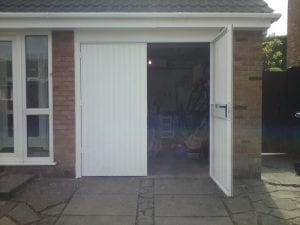 white side hinge garage doors