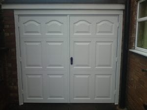 white side hinge garage doors