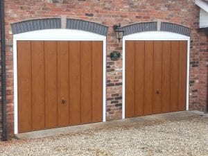 brown up and over garage doors
