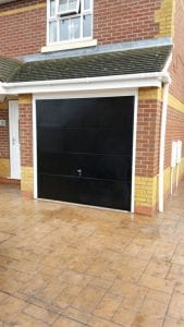 black up and over garage door