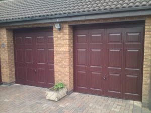 brown up and over garage doors
