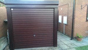 brown up and over garage door