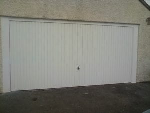 white double up and over garage door